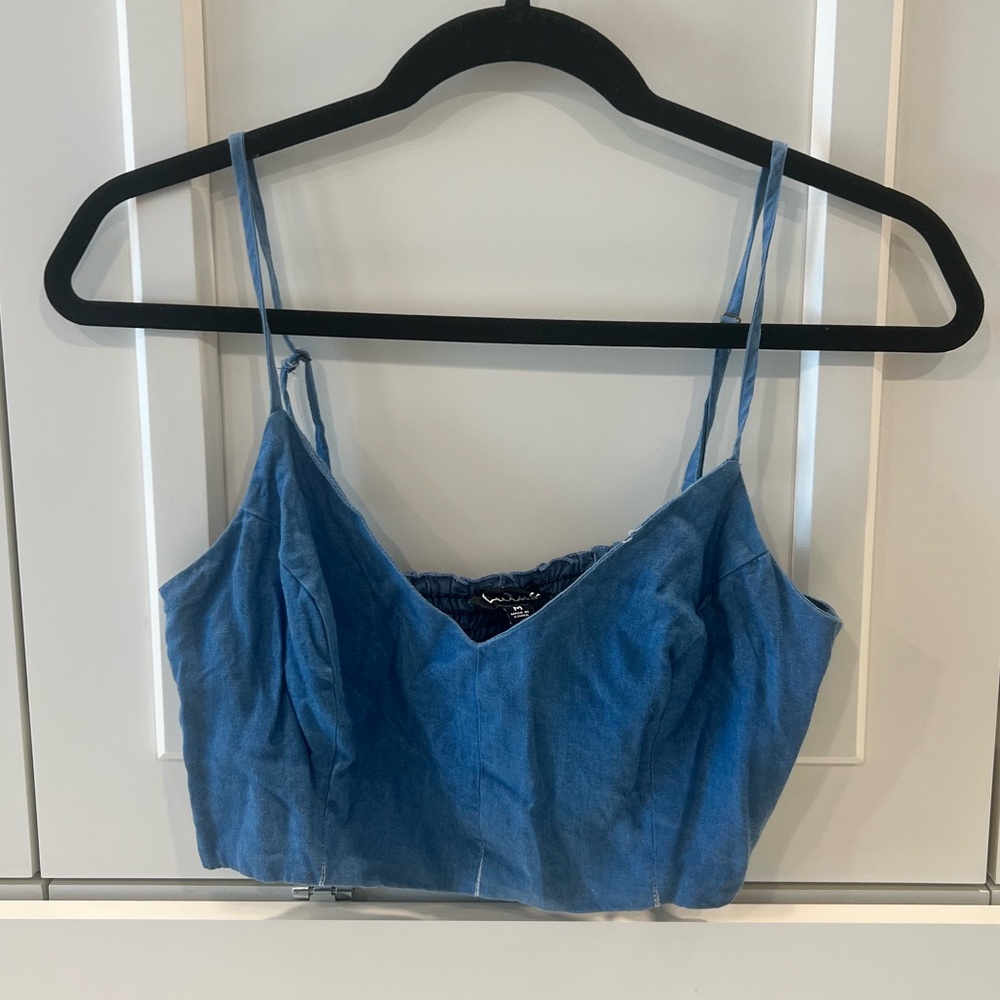 Lulus Blue “Denim” Crop Top